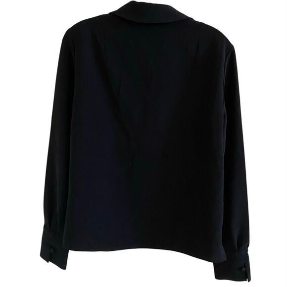 ZARA Woman Black Button Detail Collared Blouse Neck Top - M - Picture 3 of 10